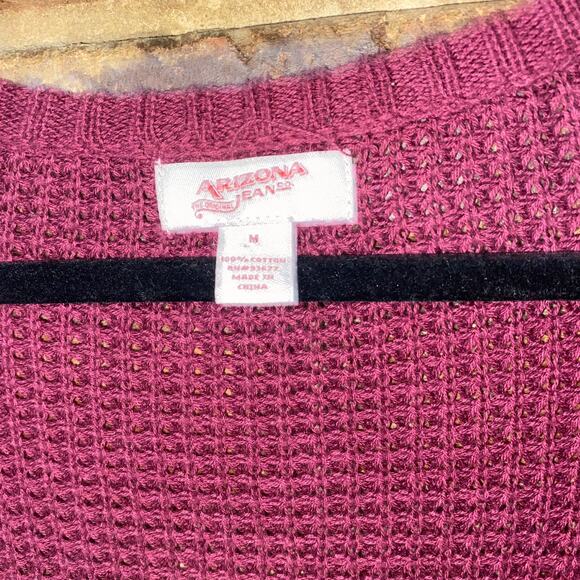 Arizona Jean Co Burgundy Button Down Cardigan Sweater Women's Size Medium - Picture 4 of 6